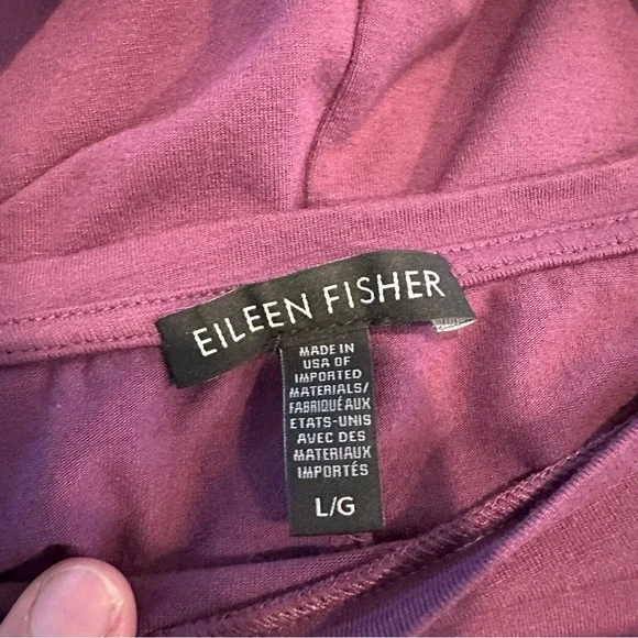 EILEEN FISHER Purple Short Sleeve Jersey Dress – Size L - Picture 4 of 7